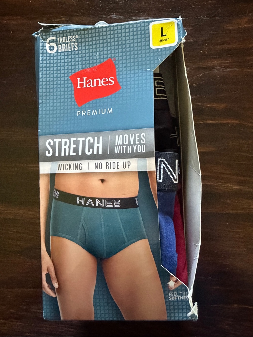 New Hanes Premium Men's Stretch Briefs size large -  (6-Pack)